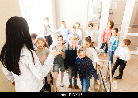 Pupils going on break Stock Photo