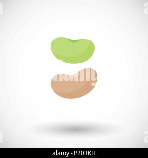Soy bean flat vector icon, Flat design of food, healthy eating objects, soy product with round shadow isolated on the white background, cute vector il Stock Vector