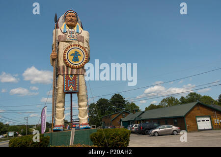 Big Indian statue at country store in Freeport Maine Stock Photo