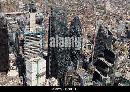 An aerial view of the City of London Stock Photo