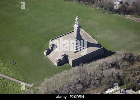 An aerial view of the Collingwood Monument, Tynemouth Stock Photo