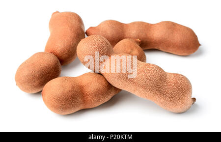 fresh tamarind fruit isolated on white background Stock Photo