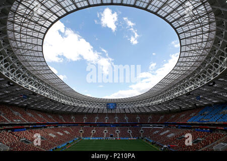 Moscow, Russia, 13th Jun, 2018. View of Lujniki Stadium before the opening match of the 2018 FIFA World Cup between Russia and Saudi Arabia at the Stadium in Moscow, Russia. (Photo: Rodolfo Buhrer/La Imagem/Fotoarena) Credit: Foto Arena LTDA/Alamy Live News Stock Photo