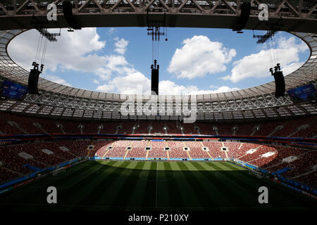 Moscow, Russia, 13th Jun, 2018. View of Lujniki Stadium before the opening match of the 2018 FIFA World Cup between Russia and Saudi Arabia at the Stadium in Moscow, Russia. (Photo: Rodolfo Buhrer/La Imagem/Fotoarena) Credit: Foto Arena LTDA/Alamy Live News Stock Photo