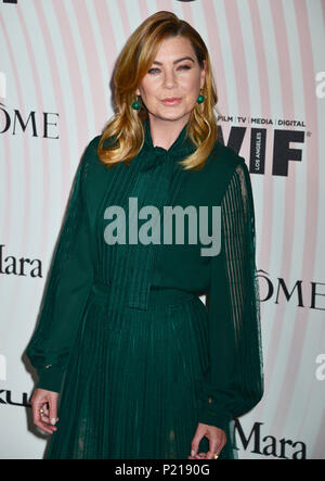 Beverly Hills, USA. 13th June 2018. Ellen Pompeo 018 attends the Women In Film 2018 Crystal + Lucy Awards presented by Max Mara, Lanc™me and Lexus at The Beverly Hilton Hotel on June 13, 2018 in Beverly Hills, California. Credit: Tsuni / USA/Alamy Live News Stock Photo