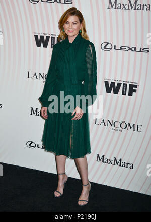 Beverly Hills, USA. 13th June 2018. Ellen Pompeo 019 attends the Women In Film 2018 Crystal + Lucy Awards presented by Max Mara, Lanc™me and Lexus at The Beverly Hilton Hotel on June 13, 2018 in Beverly Hills, California. Credit: Tsuni / USA/Alamy Live News Stock Photo