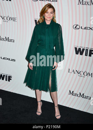 Beverly Hills, USA. 13th June 2018. Ellen Pompeo 020 attends the Women In Film 2018 Crystal + Lucy Awards presented by Max Mara, Lanc™me and Lexus at The Beverly Hilton Hotel on June 13, 2018 in Beverly Hills, California. Credit: Tsuni / USA/Alamy Live News Stock Photo