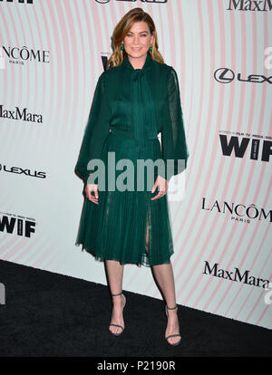 Beverly Hills, USA. 13th June 2018. Ellen Pompeo 022 attends the Women In Film 2018 Crystal + Lucy Awards presented by Max Mara, Lanc™me and Lexus at The Beverly Hilton Hotel on June 13, 2018 in Beverly Hills, California. Credit: Tsuni / USA/Alamy Live News Stock Photo