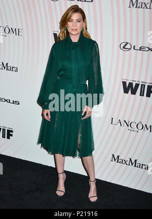 Beverly Hills, USA. 13th June 2018. Ellen Pompeo 024 attends the Women In Film 2018 Crystal + Lucy Awards presented by Max Mara, Lanc™me and Lexus at The Beverly Hilton Hotel on June 13, 2018 in Beverly Hills, California. Credit: Tsuni / USA/Alamy Live News Stock Photo