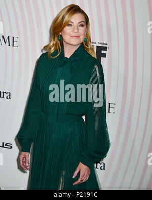 Beverly Hills, USA. 13th June 2018. Ellen Pompeo 026 attends the Women In Film 2018 Crystal + Lucy Awards presented by Max Mara, Lanc™me and Lexus at The Beverly Hilton Hotel on June 13, 2018 in Beverly Hills, California. Credit: Tsuni / USA/Alamy Live News Stock Photo