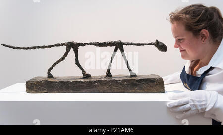 London, UK.  14 June 2018.  ''Le Chat'' by Alberto Giacometti, (Est.in the region of  £10,000,000). Preview of Impressionist & Modern and Contemporary art sales, which will take place at Sotheby's New Bond Street on 19 and 26 June 2018 respectively.  Credit: Stephen Chung / Alamy Live News Stock Photo