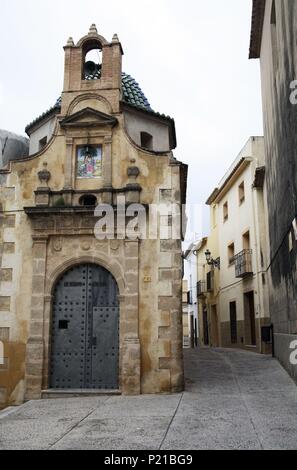 SPAIN - Valencia autonomous region - Marina Alta (district) - Alicante. Teulada; casco antiguo / ermita junto a Iglesia parroquial. Stock Photo