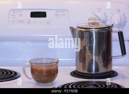 Hot Perked Coffee Stock Photo