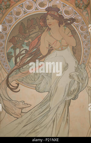 . Norsk bokmål: Alfons Mucha fotografert i Praha. English: Alphonse Mucha photographed in Prague. 7 May 2014, 14:57:44.   Alphonse Mucha  (1860–1939)       Alternative names Alphonse Maria Mucha  Description Czech-Austro-Hungarian poster artist, lithographer, photographer, graphic designer, painter and postage stamp designer Czechoslovak photographer, painter, illustrator and patriot. Apart from his artistic production he was an advocate for the unification of Czekoslovakia for which he designed the first banknotes in 1918.  Date of birth/death 24 July 1860 14 July 1939  Location of birth/deat Stock Photo
