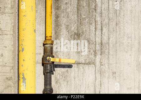 Valve on the gas pipe Stock Photo