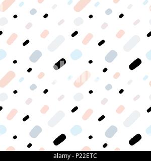 hand drawn colorful confetti on white background simple abstract seamless vector pattern illustration Stock Vector