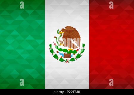 Mexico flag for special country event with geometric triangle background. International mexican nation template. EPS10 vector. Stock Vector