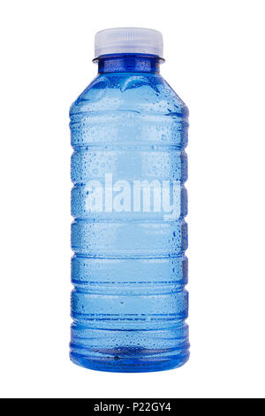 Water Bottle - Light Blue, White Cap