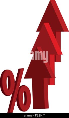 House Price going Up - Interest Rate going up Stock Vector