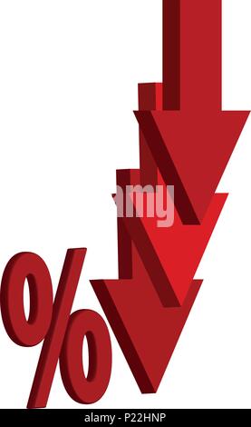 House Price going down Stock Vector