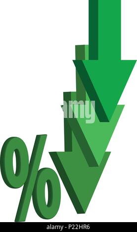 Interest Rate going down Stock Vector