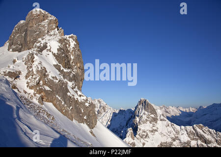 Winter in the Karwendel mountains, Mittenwald, Bavaria, Germany, Stock Photo