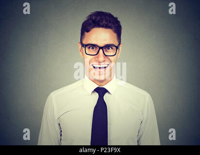 Laughing handsome businessman in glasses Stock Photo