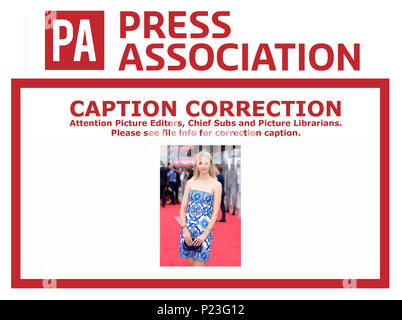 CAPTION CORRECTION CHANGING NAME OF PERSON IN IMAGE. IMAGES WILL BE RETRANSMITTED SHORTLY WITH CORRECTED NAME CORRECT CAPTION SHOULD READ Isabel Getty attending the European premiere of Oceans 8, held at the Cineworld in Leicester Square, London. Stock Photo