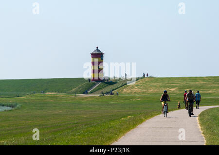 Lighthouse, Leuchtturm Pilsum, Krummhörn, Pilsum, East Frisia, Ostfriesland, Lower Saxony, Niedersachsen, Germany, Deutschland Stock Photo