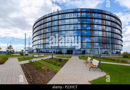 Innopolis, Russia - June 11, 2018: Modern building in It-village in Kazan district.  Innopolis city in Republic of Tatarstan, Russia Stock Photo