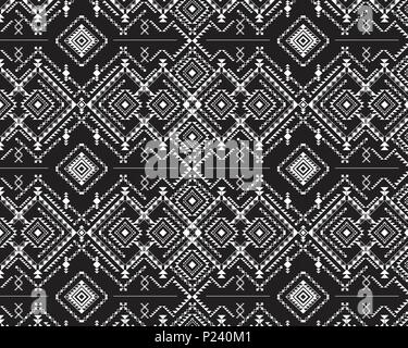 Tribal aztec design - ethnic elements, seamless background of vector illustration, geometric forms for print on fabric or paper Stock Vector