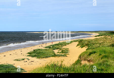 Old Hunstanton, beach, sand, dunes, North Sea, coast, high tide, Norfolk, England, UK Stock Photo