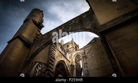 Gothic cathedral of Saint Just and Saint Pasteur, start of construction in 1272 Stock Photo