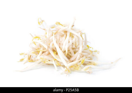 bean sprouts, soybean sprouts on a white background Stock Photo