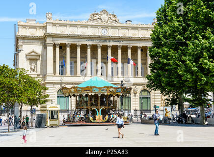 The Palais de la Bourse, located on the Canebiere in Belsunce district, is the headquarters of the Chamber of Commerce and Industry and houses the Mar Stock Photo