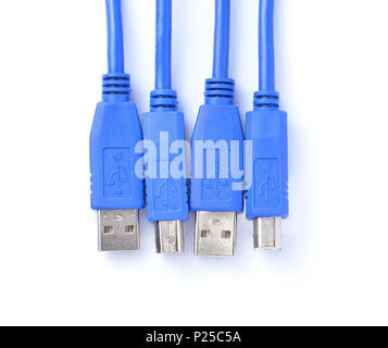 USB connector against white background Stock Photo