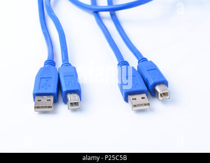 USB connector against white background Stock Photo