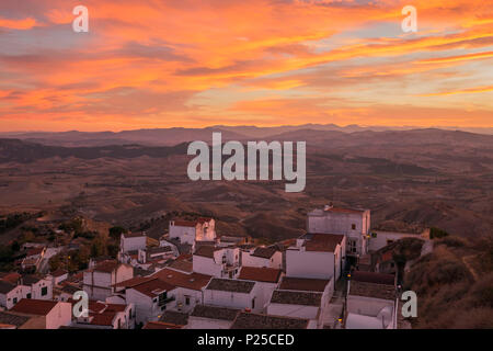 Rione Dirupo at sunset, Pisticci, Matera, Basilicata, Italy, Europe Stock Photo