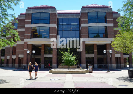 ANN ARBOR, MI / USA - JULY 2 2017: The University of Michigan, whose Shapiro Undergraduate Library is shown here, celebrated its 150th anniversary in  Stock Photo
