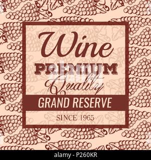 best wine grapes pattern vector illustration design Stock Vector