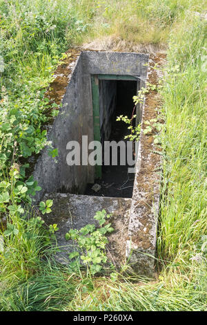 Entrance to a disused air raid shelter near Stanton Ironworks, Derbyshire, UK Stock Photo