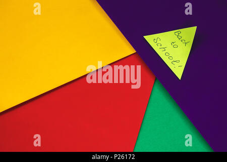 Lines Of Empty Red Green Yellow And Violet Paper Stock Photo