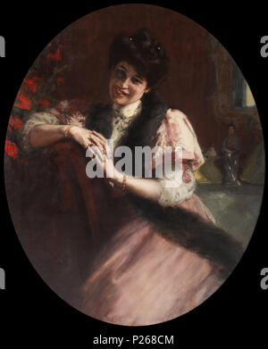 .  Deutsch: Bildnis einer Dame mit Pelzstola . 1907 11 Albert von Keller Bildnis einer Dame mit Pelzstola Stock Photo