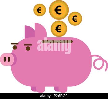 Piggy Bank Euro Stock Vector