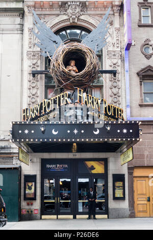 'Harry Potter and the Cursed Child' Marquee at the Lyric Theatre in Times Square, New York City, USA Stock Photo