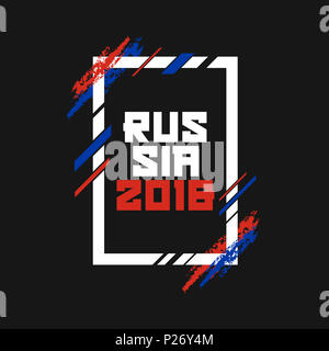 Russia 2018. Modern Art Frame. Template for Poster, Banner or Print. Stock Photo