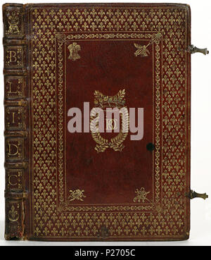 . Band van rood marokijn .  Nederlands: Inhoud: (Ms) Abrégé Historique ... 1659 . 1659; 28 Band van rood marokijn-KONB12-135K42 Stock Photo