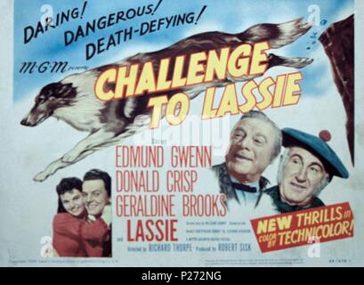 Challenge to Lassie'' movie poster, 1949 Mixed Media by Movie