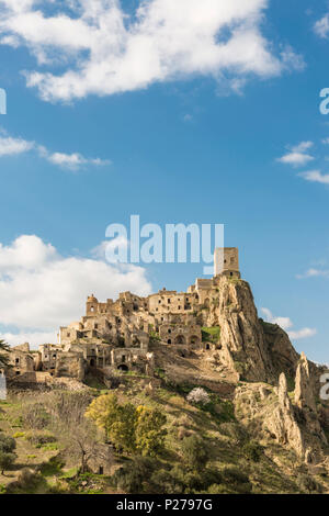 The ghost town of Craco, Matera province, Basilicata, Italy Stock Photo