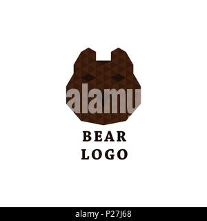 Abstract bear logo, isolated on white background Stock Vector